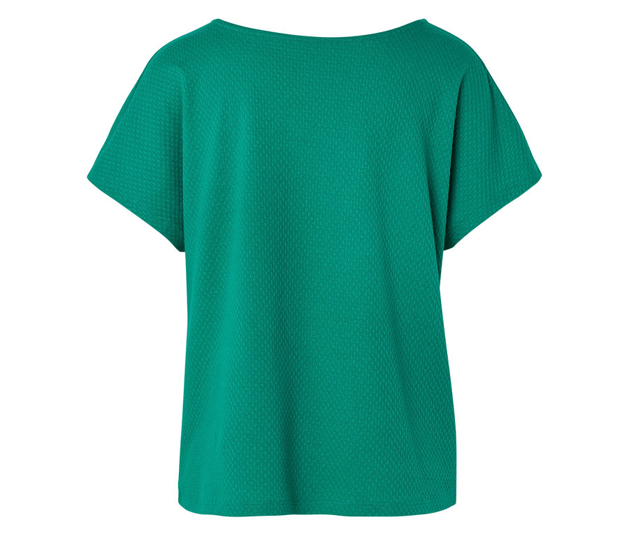 T-shirt vert texturé à manches courtes.
