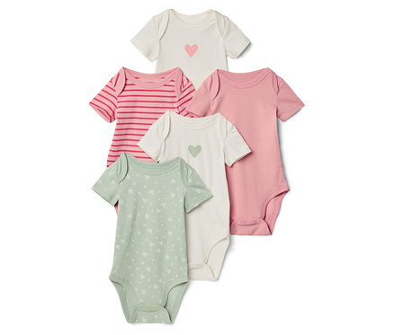 5 bodys évolutifs pour bébé, cœurs