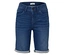 Gros plan d'un short en jean bleu.