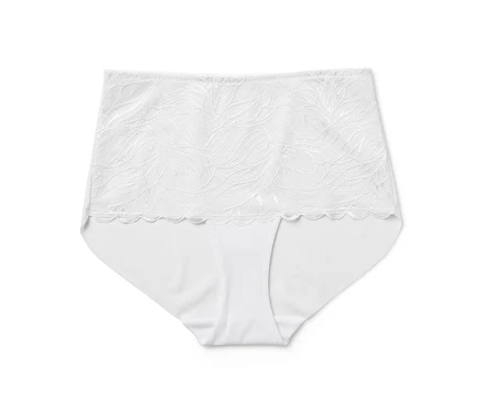 Culotte taille haute « light-shaping », blanc.