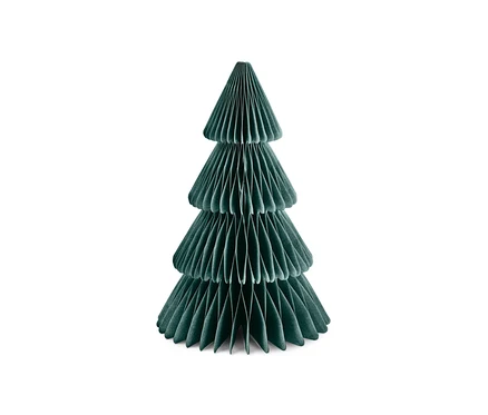 Arbre en papier pliable moyen sur fond blanc.
