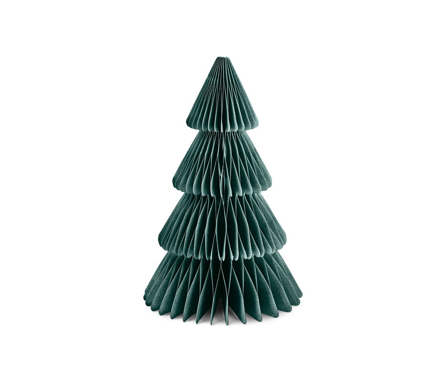 Arbre en papier pliable moyen sur fond blanc.