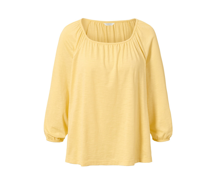 Blouse jaune à manches 3/4.