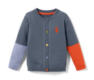 Bleu foncé avec avant-bras orange et violets