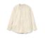 Blouse beige en lin à manches longues avec patte de boutonnage.