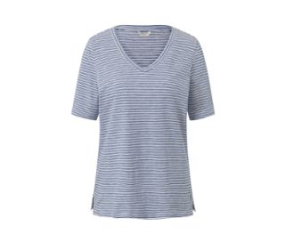 Blanc à rayures bleu cobalt