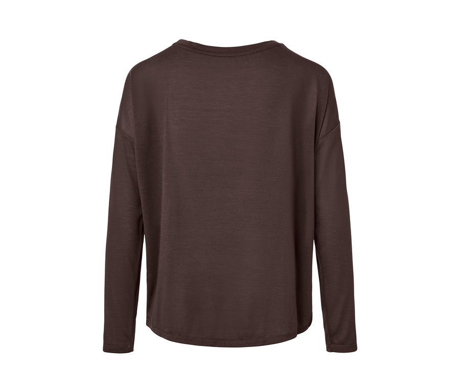 Vue arrière d'un t-shirt de sport 2 en 1 marron.