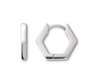 Créoles en argent 925 hexagone