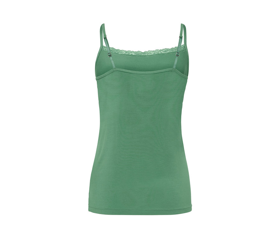 Caraco en modal vert avec dentelle.