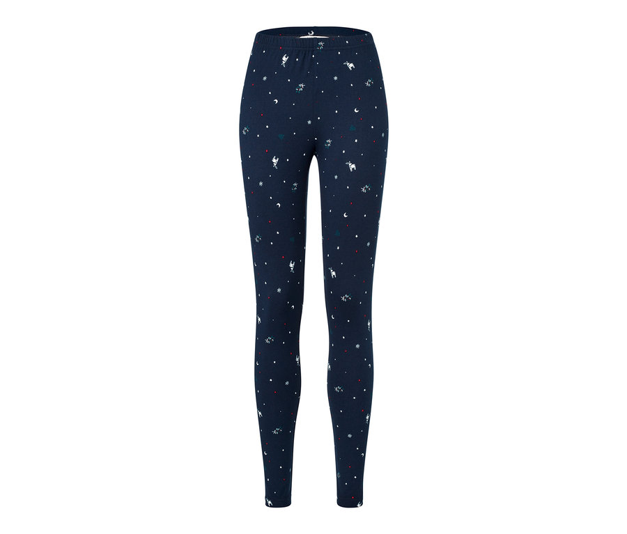 Legging douillet marine avec motif de Noël.