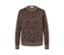 Cardigan marron en maille fine avec un imprimé léopard.