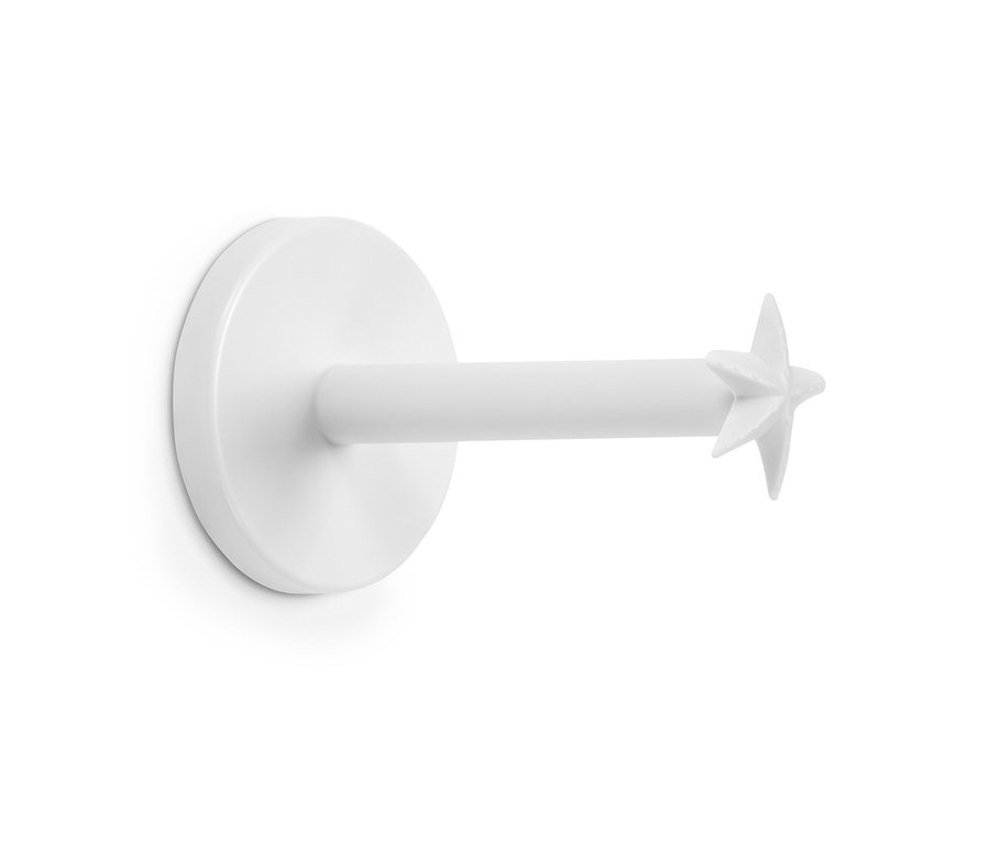 Porte-papier toilette blanc.