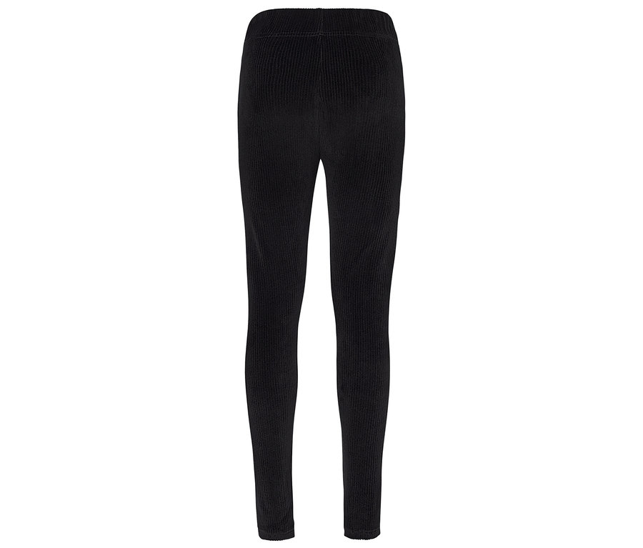Leggings noirs en velours côtelé.