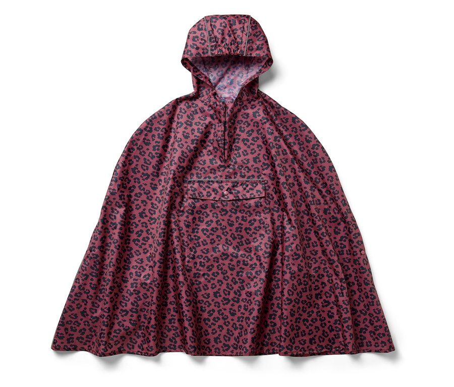Poncho de pluie rose pour enfants avec imprimé intégral.