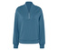 Sweat-shirt bleu à manches longues avec une courte fermeture éclair.