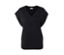 Pull-over en maille fine noire à manches courtes.