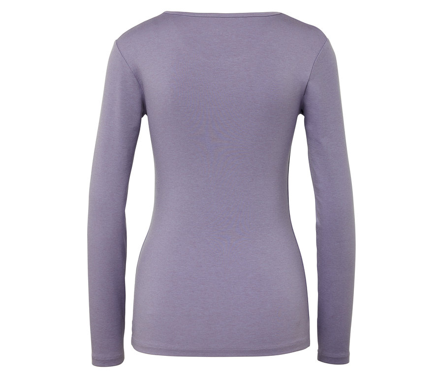 Vue arrière d'un haut à manches longues lilas.
