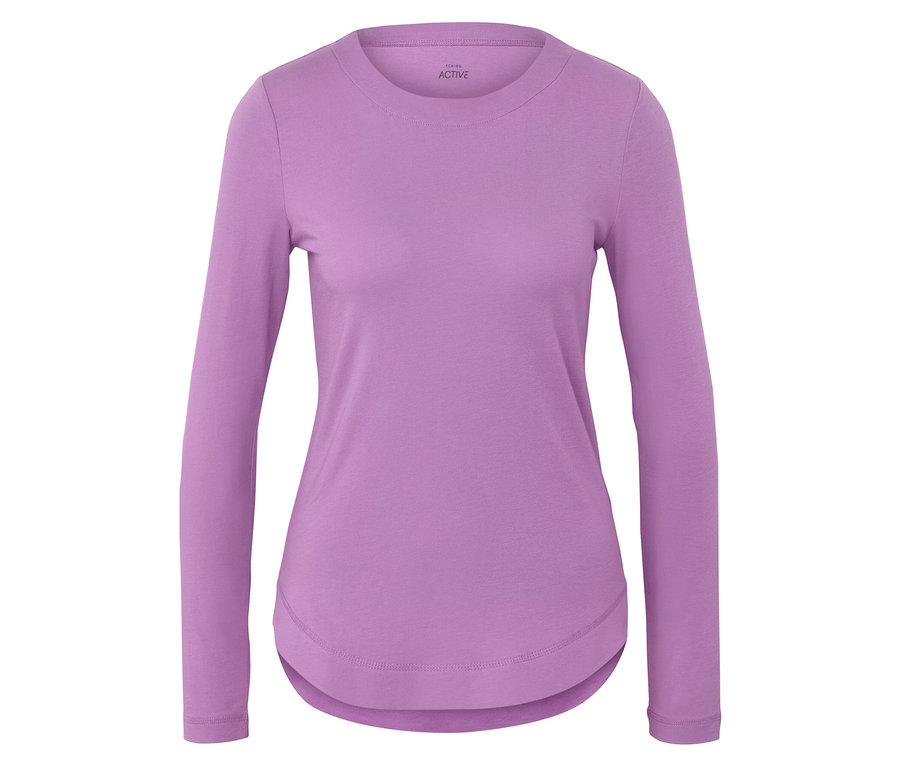 T-shirt de sport lilas à manches longues.