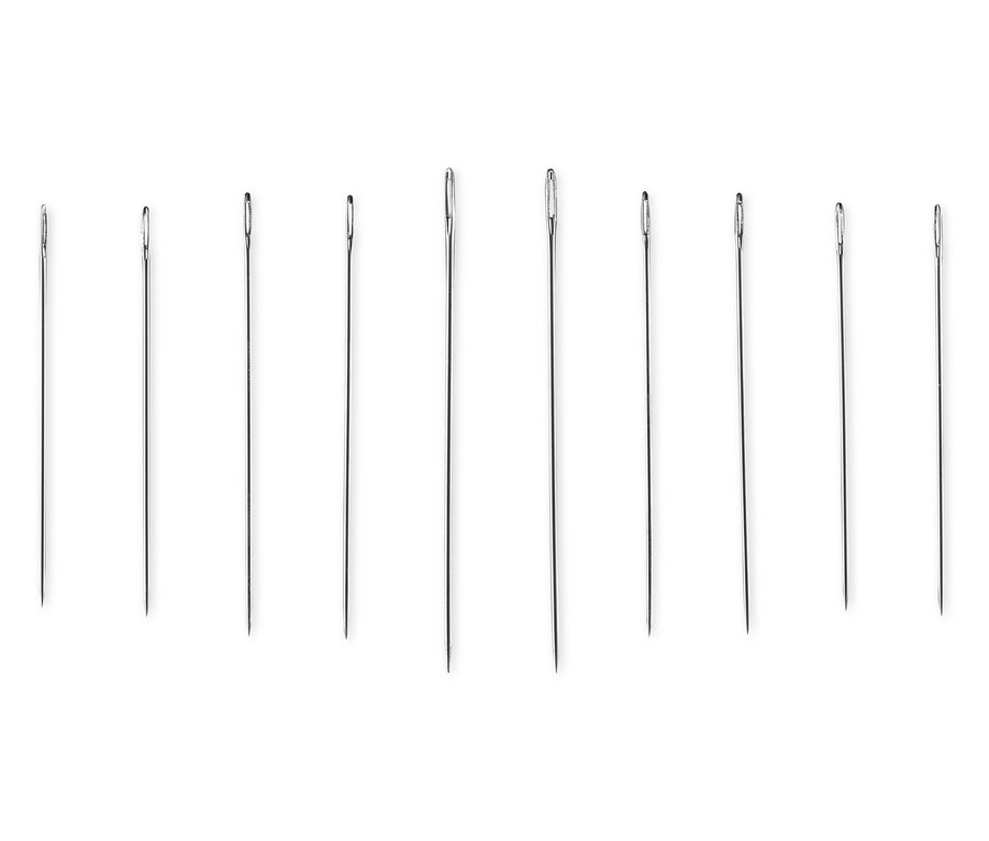 Une série de kits d'aiguilles à coudre à la main et à la machine.