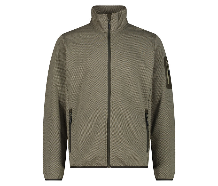 Veste en polaire verte avec fermeture éclair.