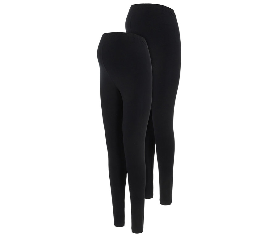 Deux leggings noirs MAMALICIOUS MLEMMA LONG LEGGING 2-P A. E. NOOS sont placés côte à côte.