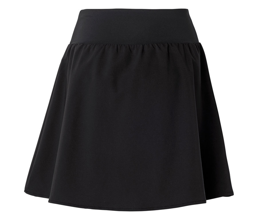 Une jupe noire sur un fond blanc.