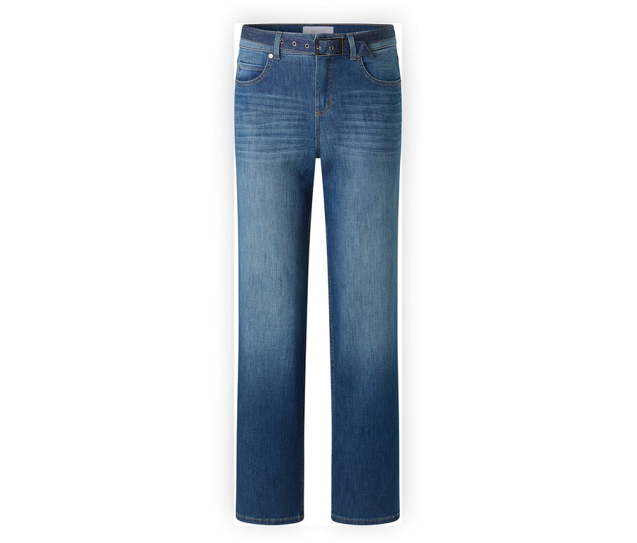 Jean bleu Angels Denim «
Lara City
», Straight Fit avec ceinture et passants.