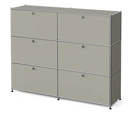 Commode en métal gris clair « CN3 » à six abattants.