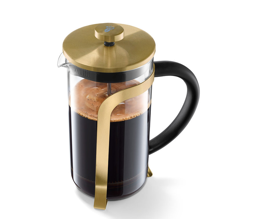 Cafetière à piston dorée de 800 ml pour 6 tasses.