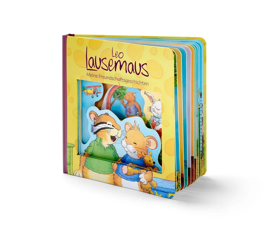 Livre « Leo Lausemaus – meine Freundschaftsgeschichten » sur fond blanc.