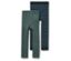 Deux leggings pour enfants : un vert et un rayé bleu et noir.