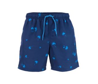 Bleu foncé à imprimé intégral de palmiers bleu clair
