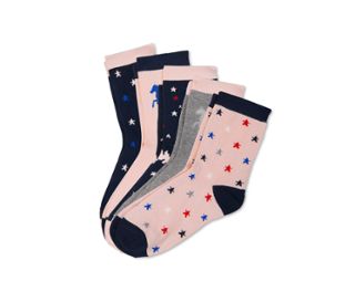 2x bleu foncé-rose, 2x rose-noir, 1x gris chiné-rose