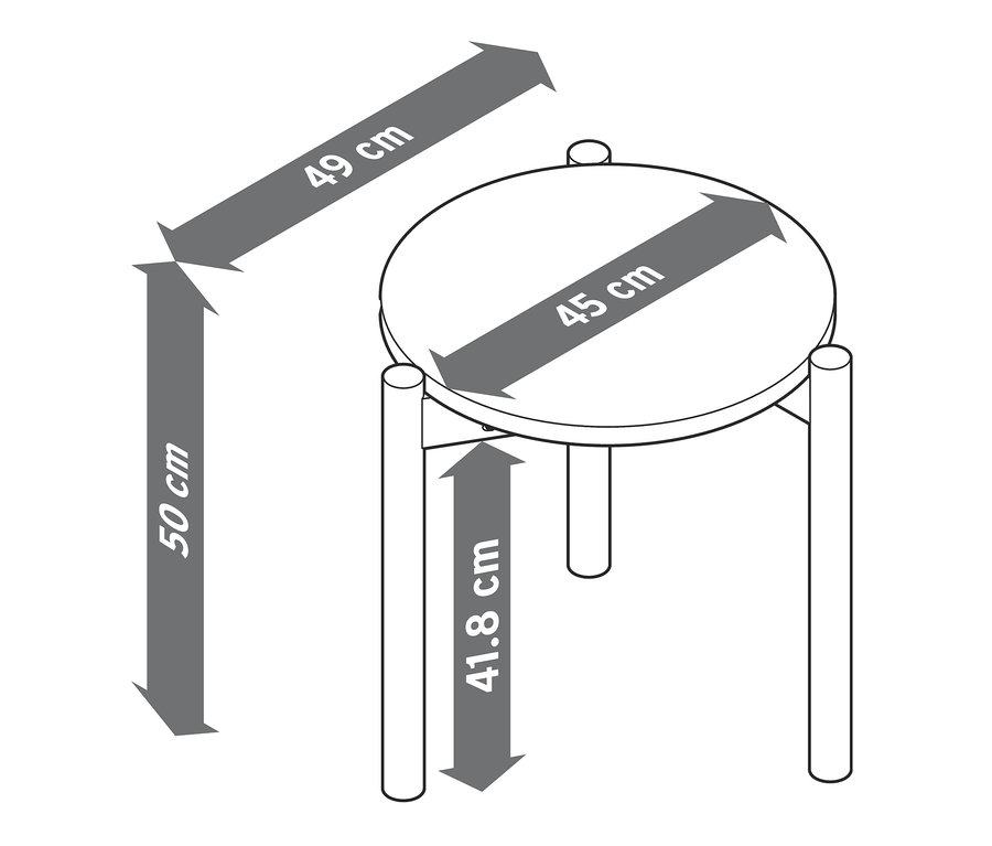 Dimensions d'une table d'appoint ronde.
