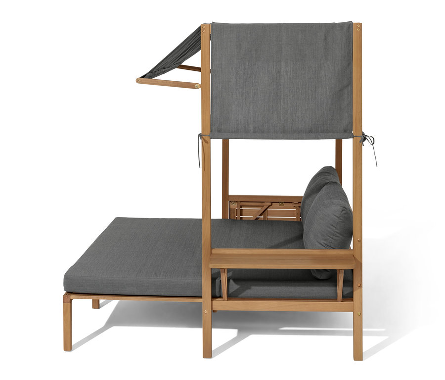 Chaise de plage Lounge « Tinus » avec repose-pieds extensible.