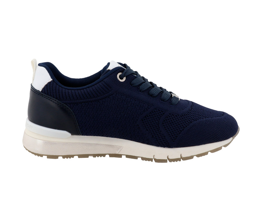 Sneaker Tom Tailor bleu marine en textile/PU sur fond blanc.