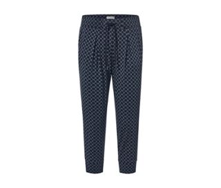 Bleu foncé avec imprimé intégral blanc crème