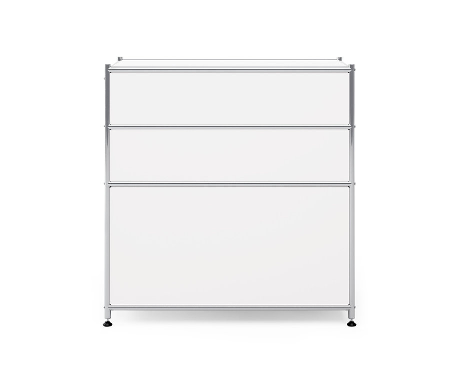 Commode en métal blanche « CN3 » avec 3 tiroirs.