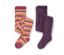 2 collants thermiques pour enfant, aubergine et multicolore - Aubergine et multicolore