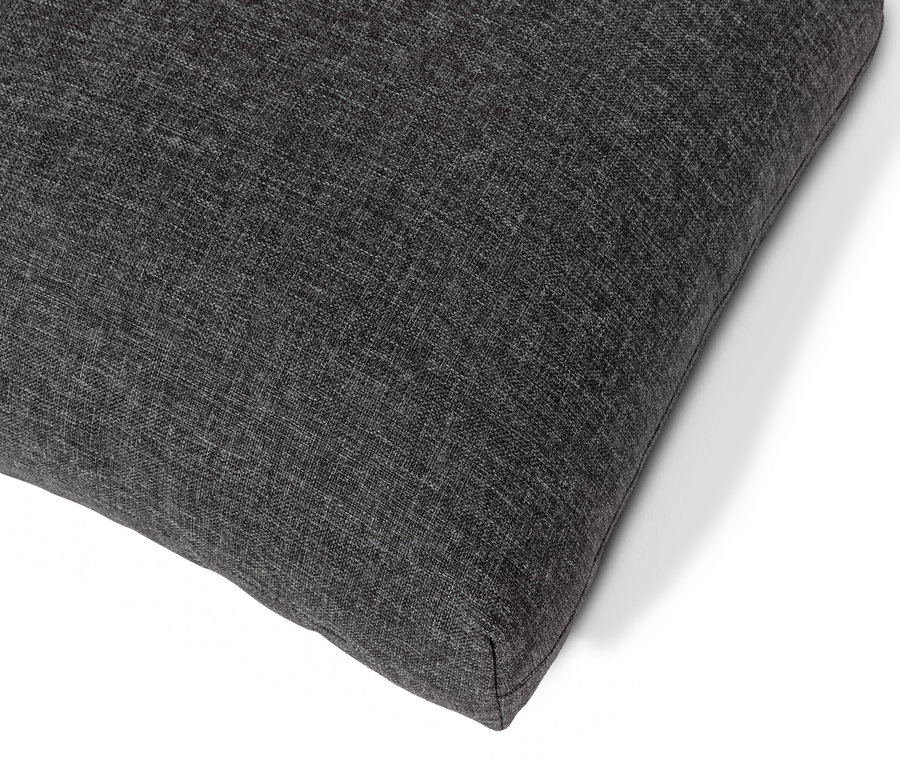 Gros plan sur le tissu gris de la banquette dining 2 en 1 « Elin ».