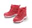 Deux bottines thermiques pour enfant rouges.
