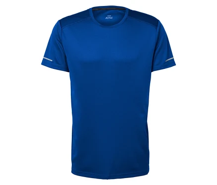 T-shirt bleu à manches courtes.