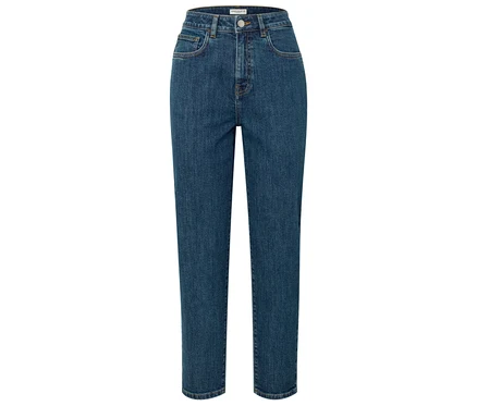 Jean Mom – Coupe »Nyla«, bleu moyen.