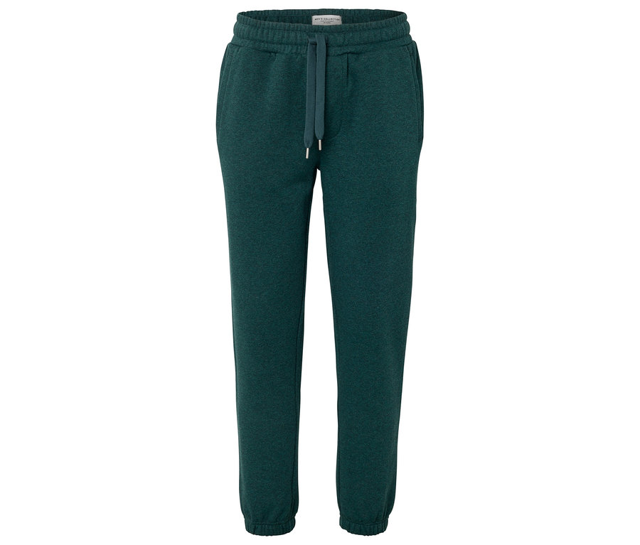 Pantalon de survêtement vert avec cordon de serrage à la taille.