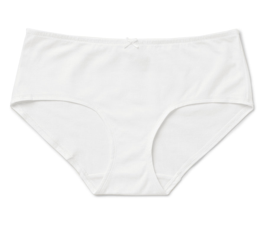 Culotte blanche pour femme avec un nœud au centre.