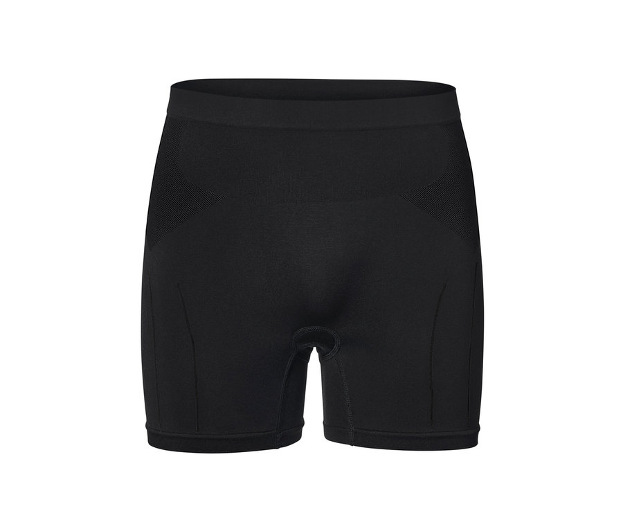 Boxer de vélo noir sur fond blanc.