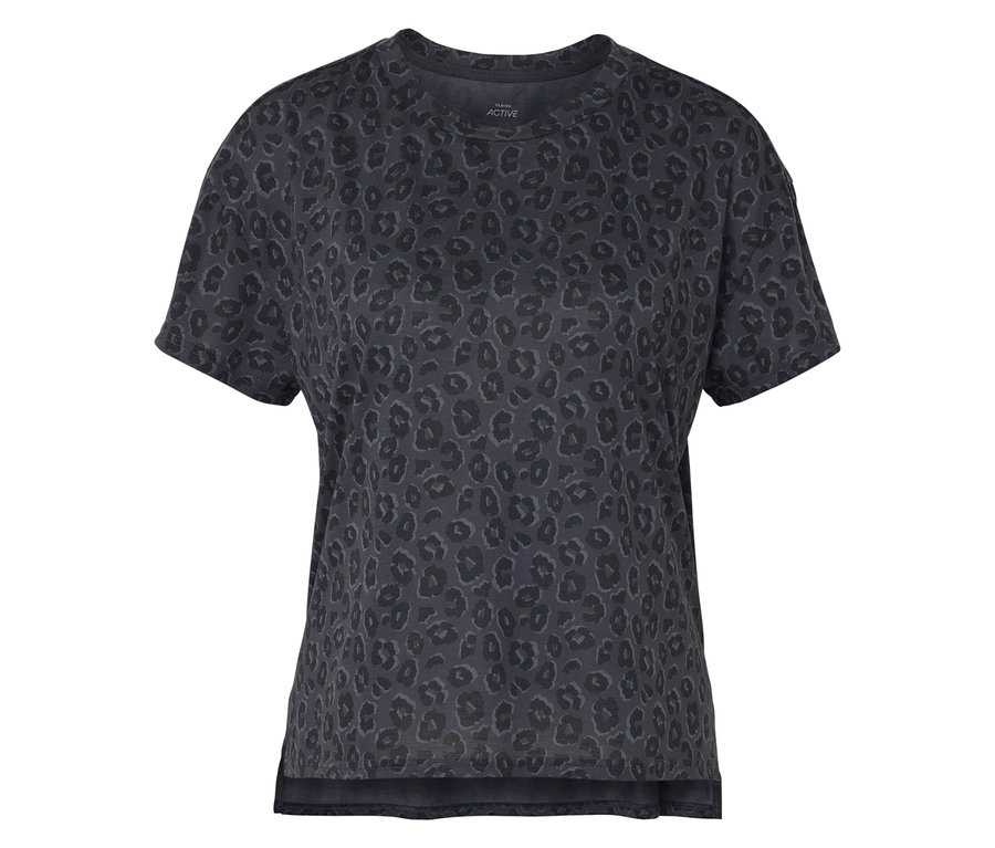 T-shirt noir à manches courtes avec motif animal.