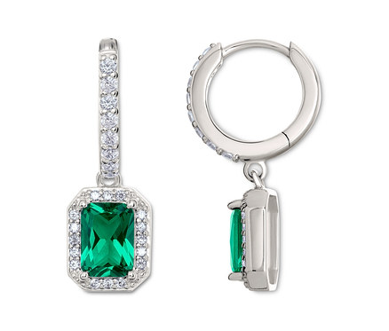 Créoles en argent 925 « Royal Green »