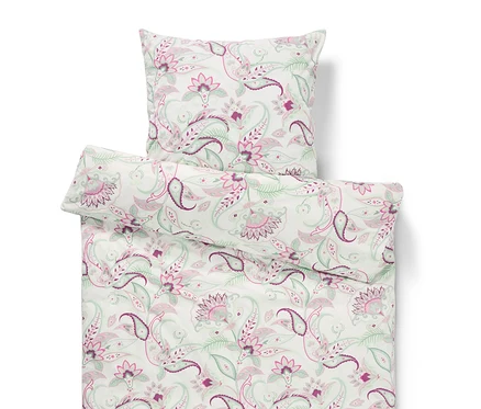 Parure de lit en renforcé à motif cachemire de taille double, taille standard et grande taille.