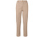 Pantalon beige avec fermeture boutonnée.